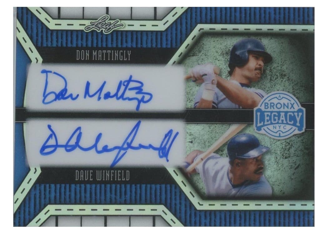 2025 Leaf Bronx Legacy Dual Autographs Don Mattingly / Dave Winfield #DA-5 card