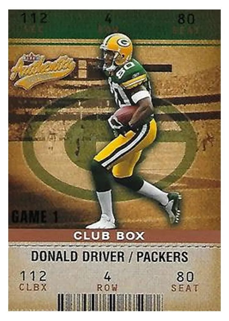 2003 Fleer Authentix Donald Driver Club Box #3 card