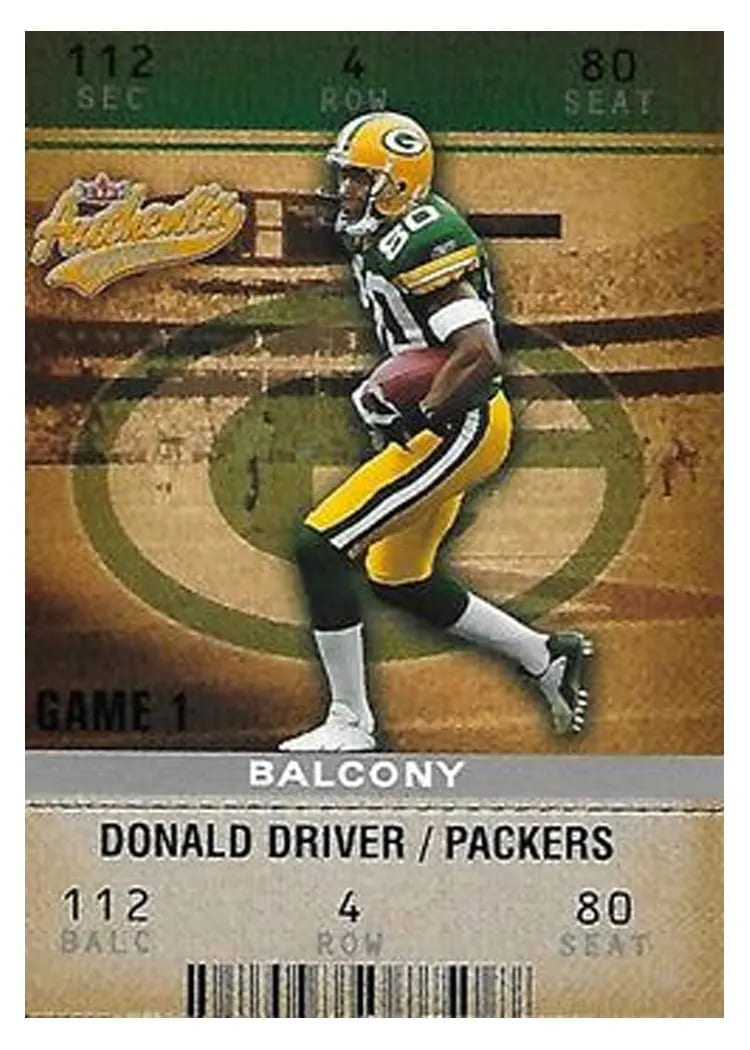 2003 Fleer Authentix Donald Driver Balcony #3 card