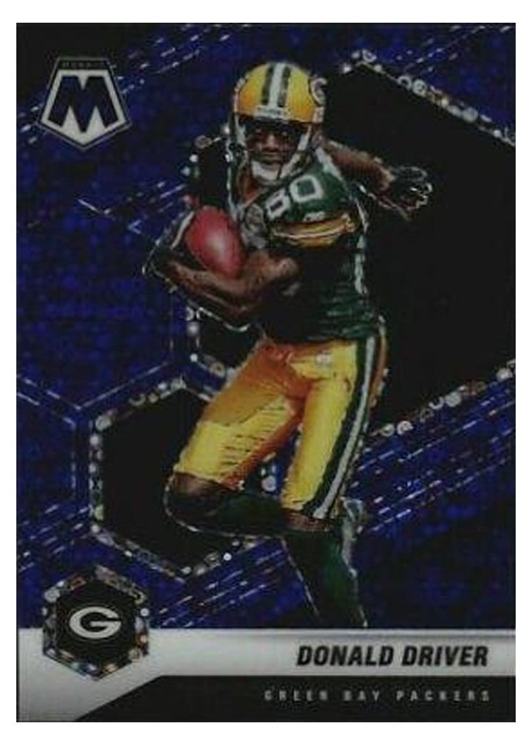 2021 Panini Mosaic Base Set Donald Driver No Huddle Blue Mosaic #80 card