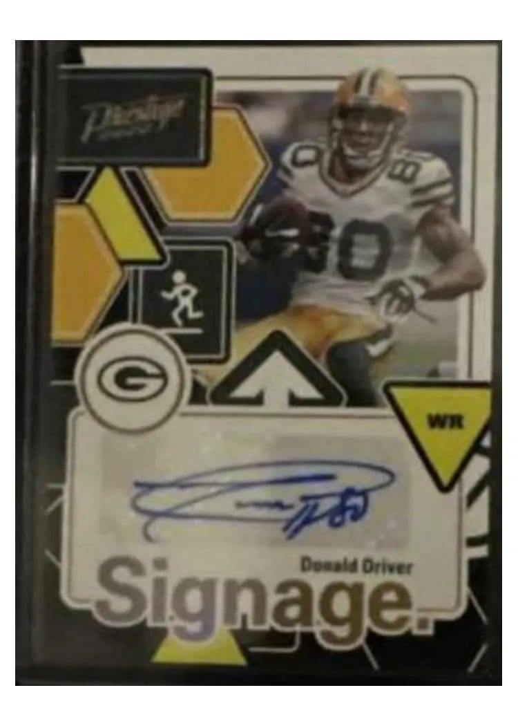 2022 Panini Prestige Signage Donald Driver #SG-DD card