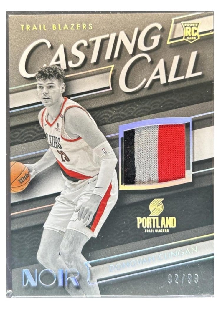 2024-25 Panini Noir Casting Call Memorabilia Set Donovan Clingan #7 card