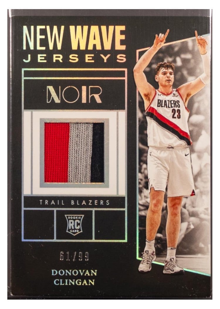 2024-25 Panini Noir New Wave Jerseys Set Donovan Clingan #12 card