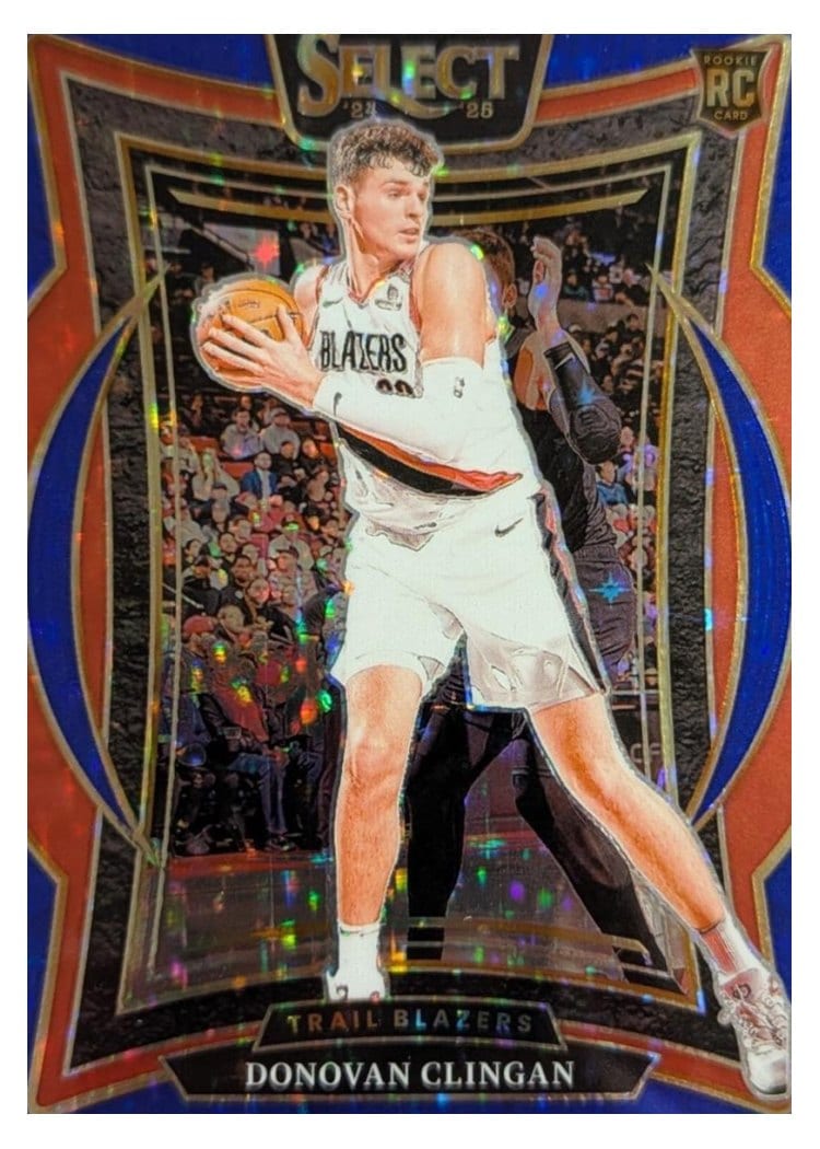 2024-25 Panini Select Base Set Donovan Clingan Blue Stars Prizm #69 card