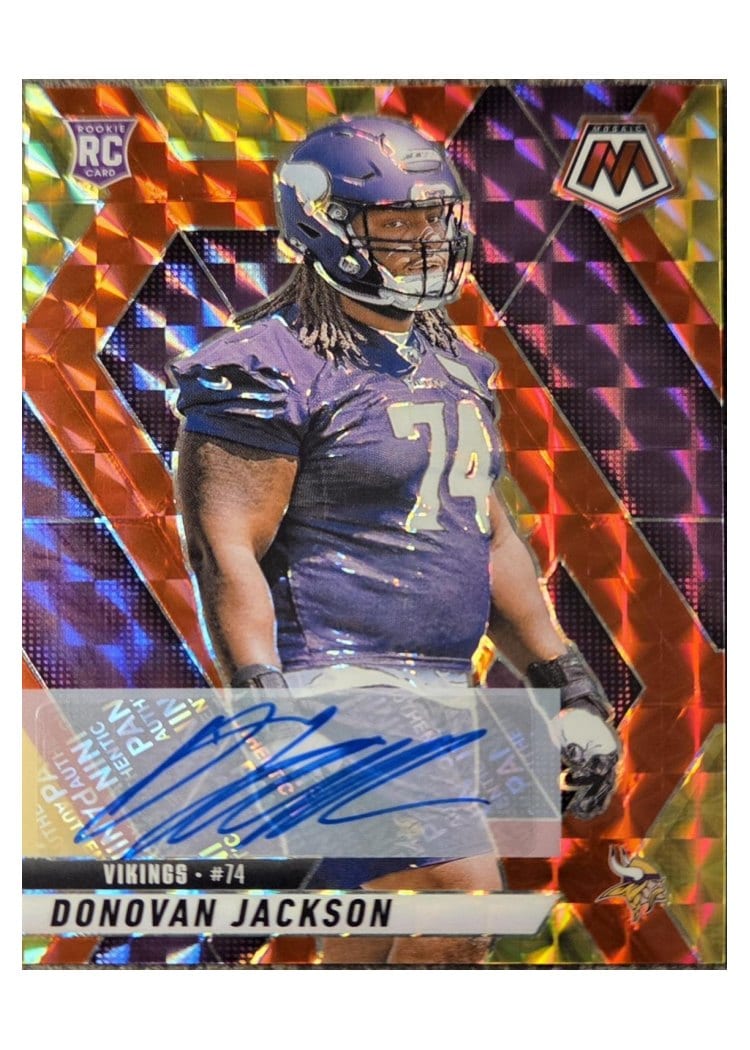 2025 Panini Mosaic Base Set Donovan Jackson Choice Red Yellow #388 card