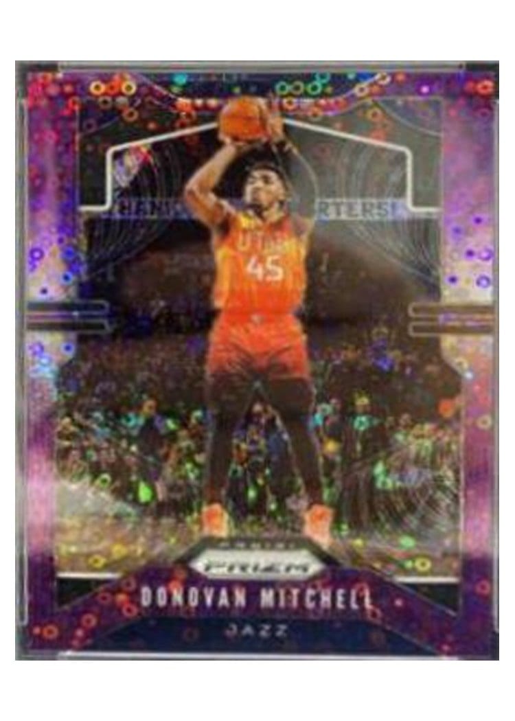 2019-20 Panini Prizm Base Set Donovan Mitchell Fast Break Prizm Purple #164 card