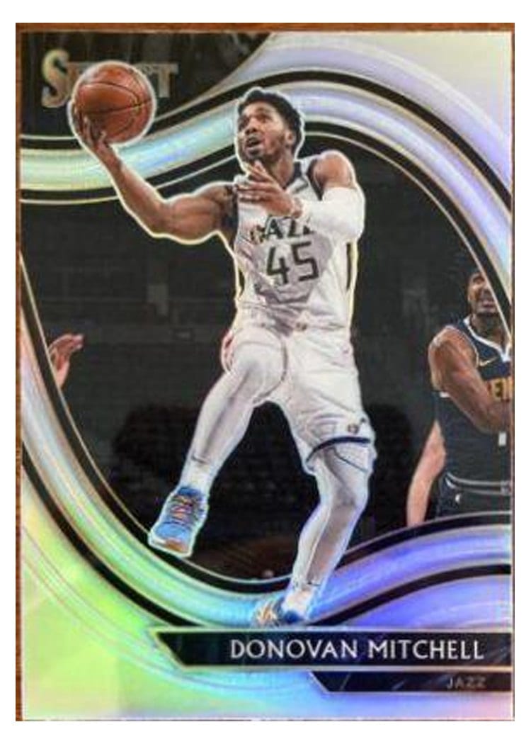 2020-21 Panini Select Base Set Donovan Mitchell Silver Prizm #218 card