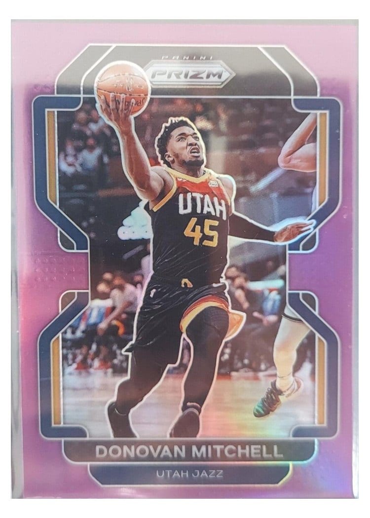 2021-22 Panini Prizm Base Set Donovan Mitchell Purple Prizm #72 card