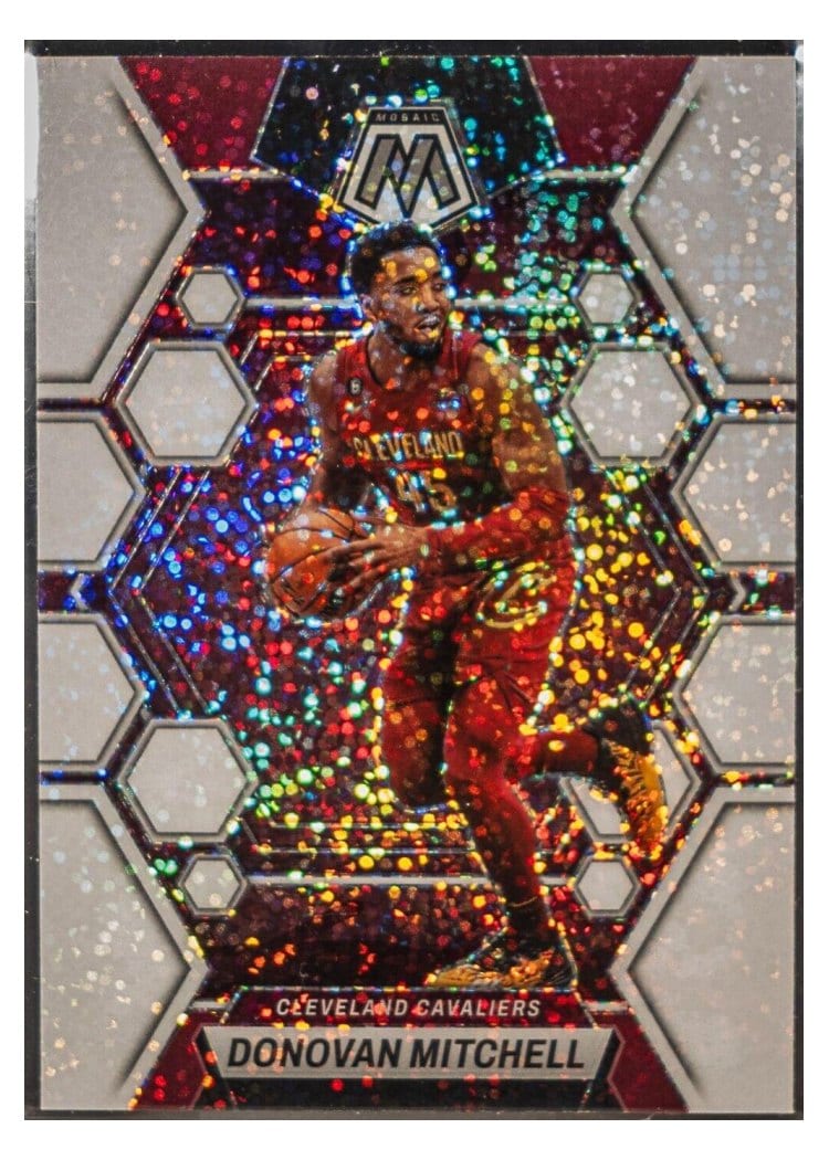 2022-23 Panini Mosaic Base Set Donovan Mitchell White Sparkle #5 card