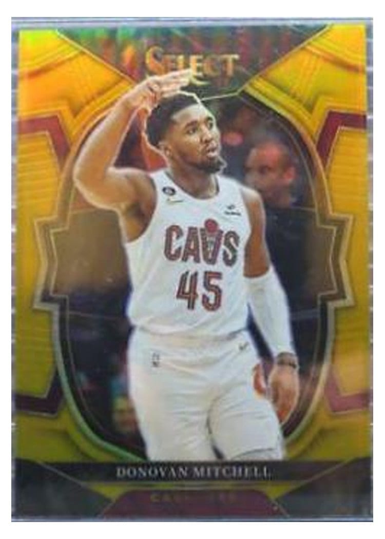 2022-23 Panini Select Base Set Donovan Mitchell Gold Prizm #231 card