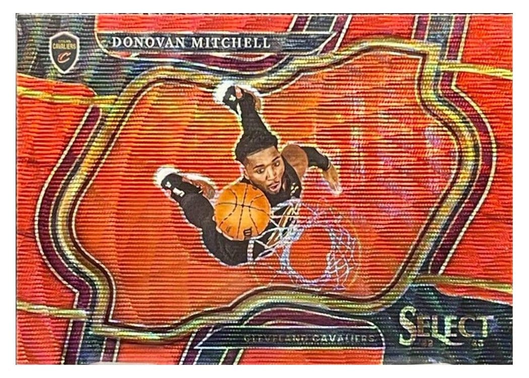 2022-23 Panini Select Base Set Donovan Mitchell Red Wave Prizm #231 card