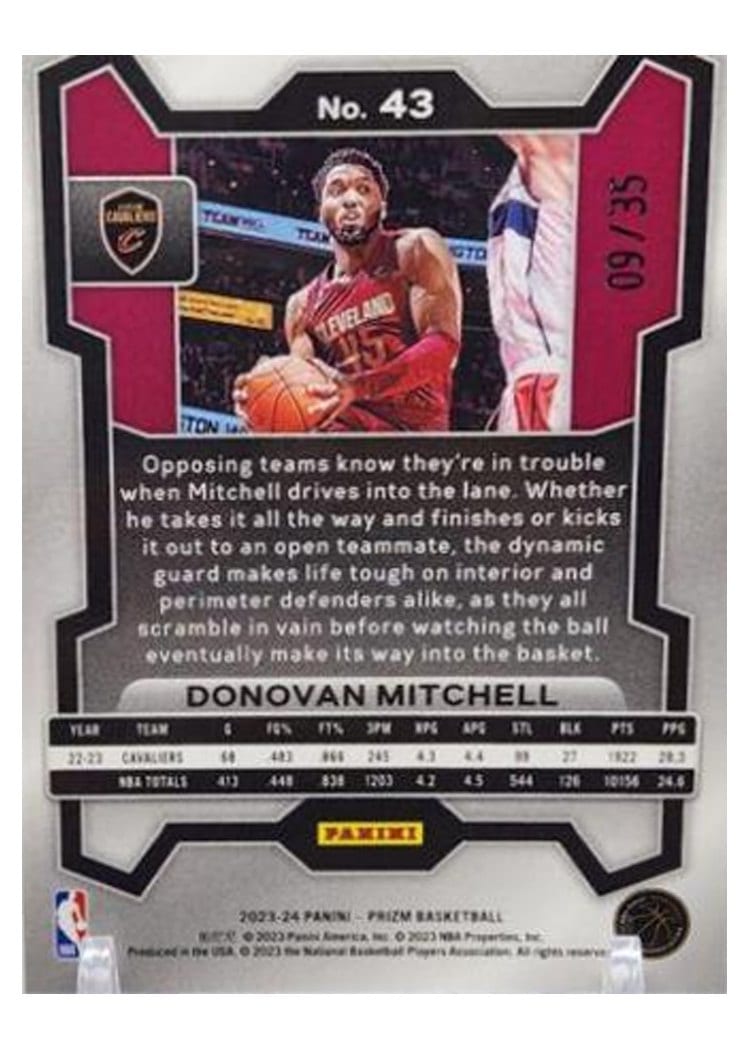 2023-24 Panini Prizm Base Set Donovan Mitchell #43 card