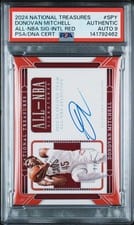 2024-25 Panini National Treasures All-NBA Signatures Donovan Mitchell #8 card