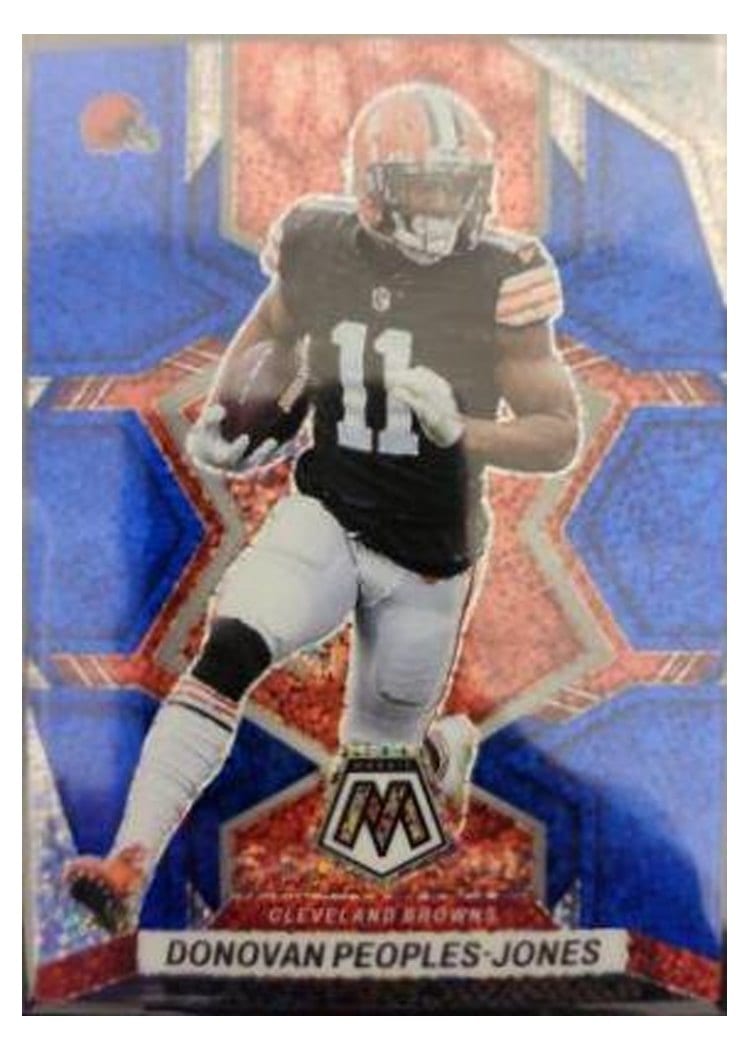 2022 Panini Mosaic Base Set Donovan Peoples-Jones Blue Sparkle #49 card