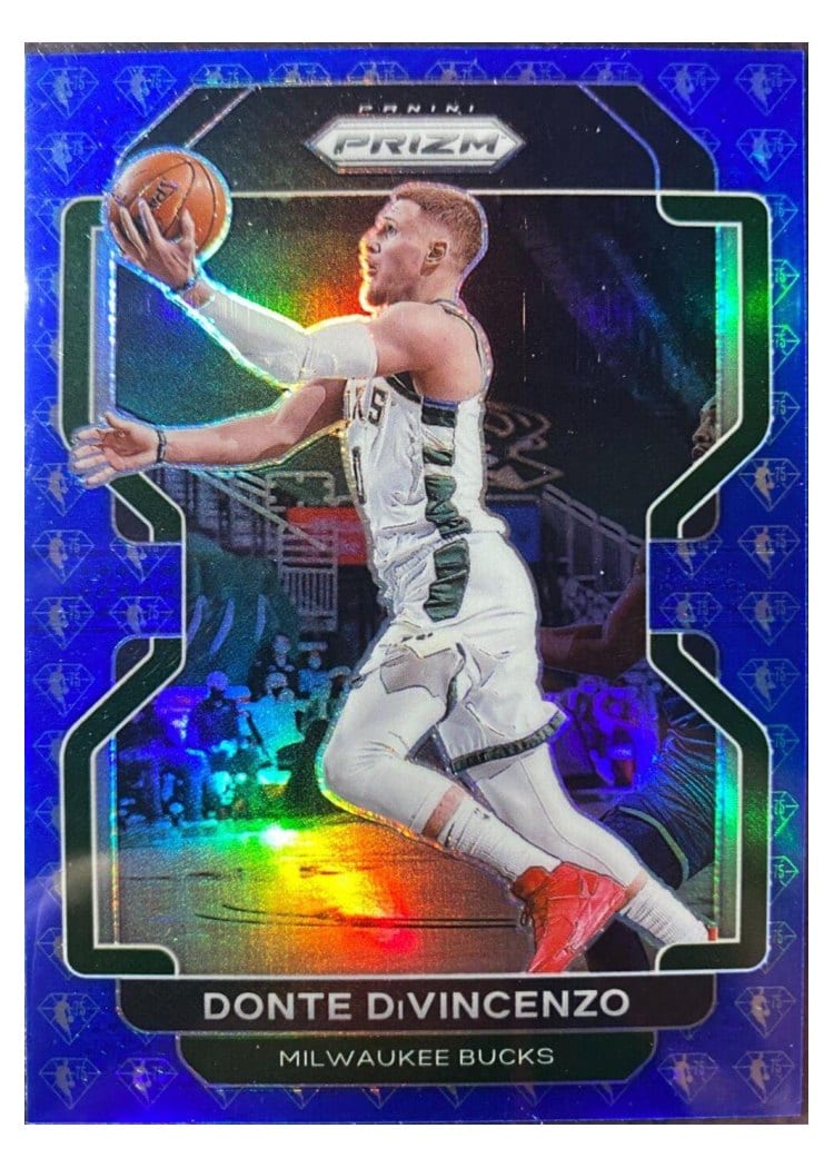 2021-22 Panini Prizm Base Set Donte DiVincenzo 75th Anniversary Red Diamond Prizm #88 card