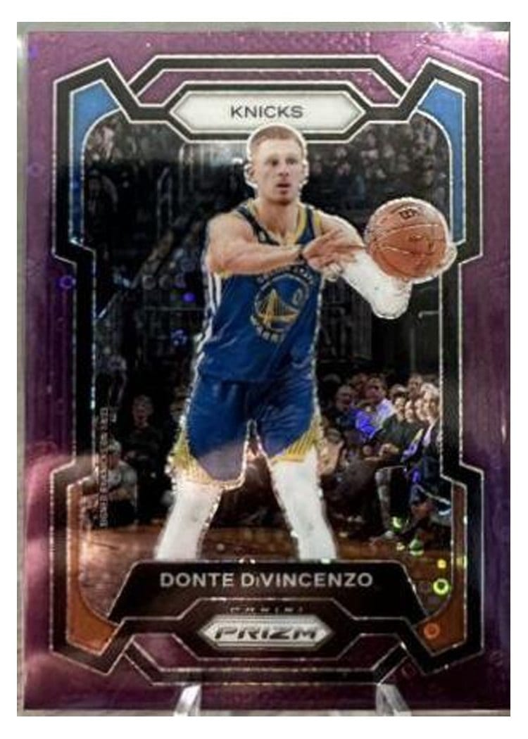 2023-24 Panini Prizm Base Set Donte DiVincenzo Fast Break Purple #280 card