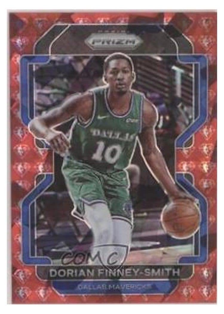 2021-22 Panini Prizm Base Set Dorian Finney-Smith 75th Anniversary Blue Prizm #208 card