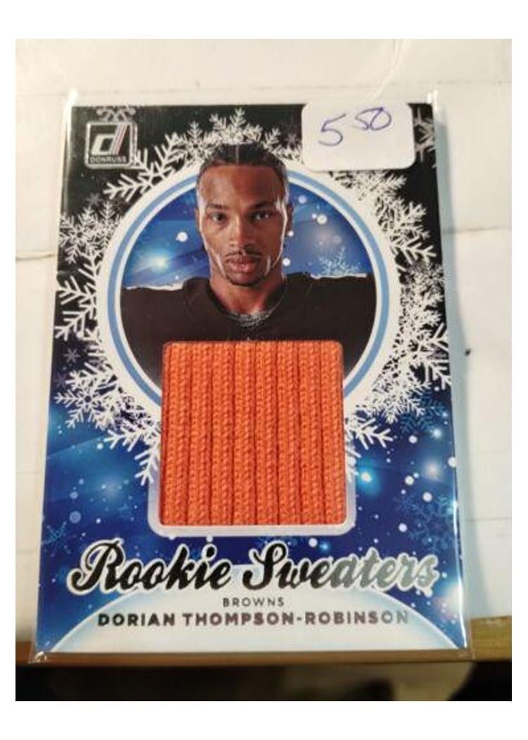 2023 Donruss Rookie Holiday Sweater Relics Dorian Thompson-Robinson #HS-DTR card