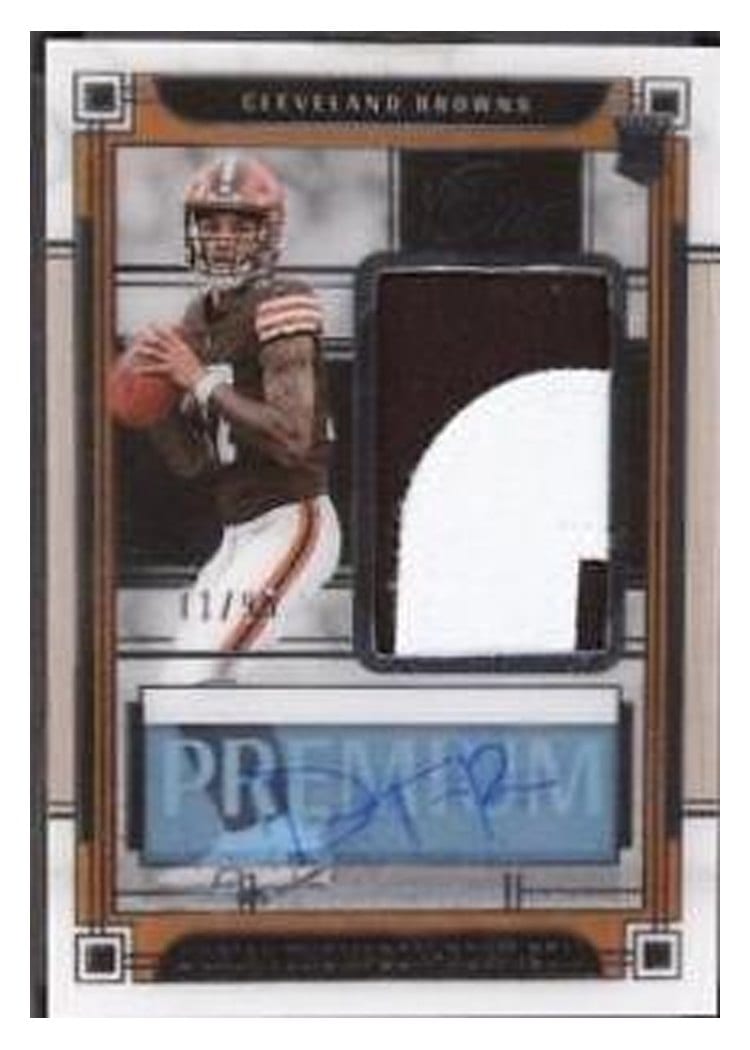 2023 Panini One Premium Rookie Patch Autographs Dorian Thompson-Robinson #127 card