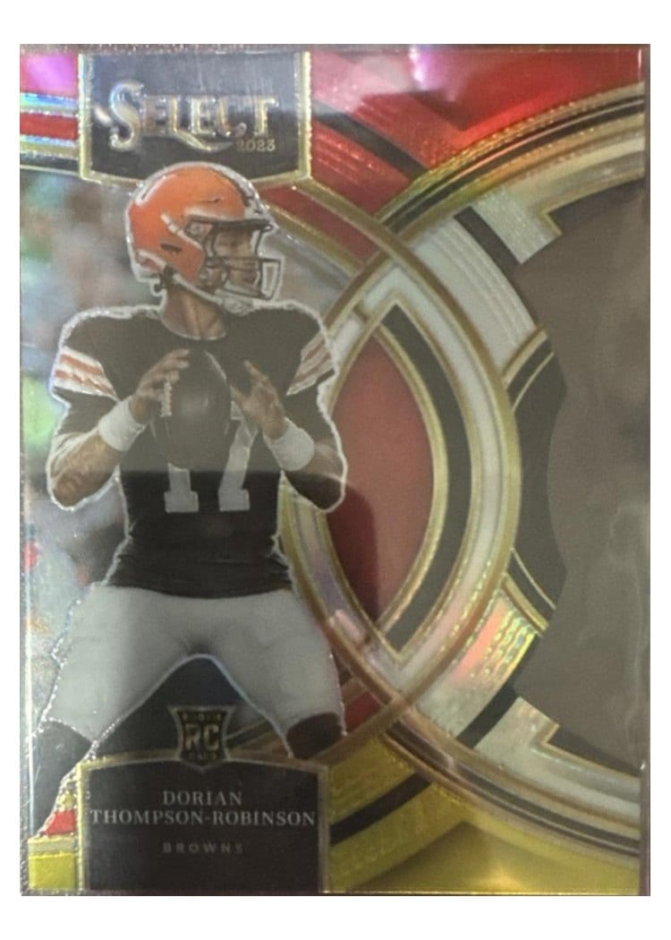 2023 Panini Select Base Set Dorian Thompson-Robinson Black Gold Prizm Die-Cut #134 card