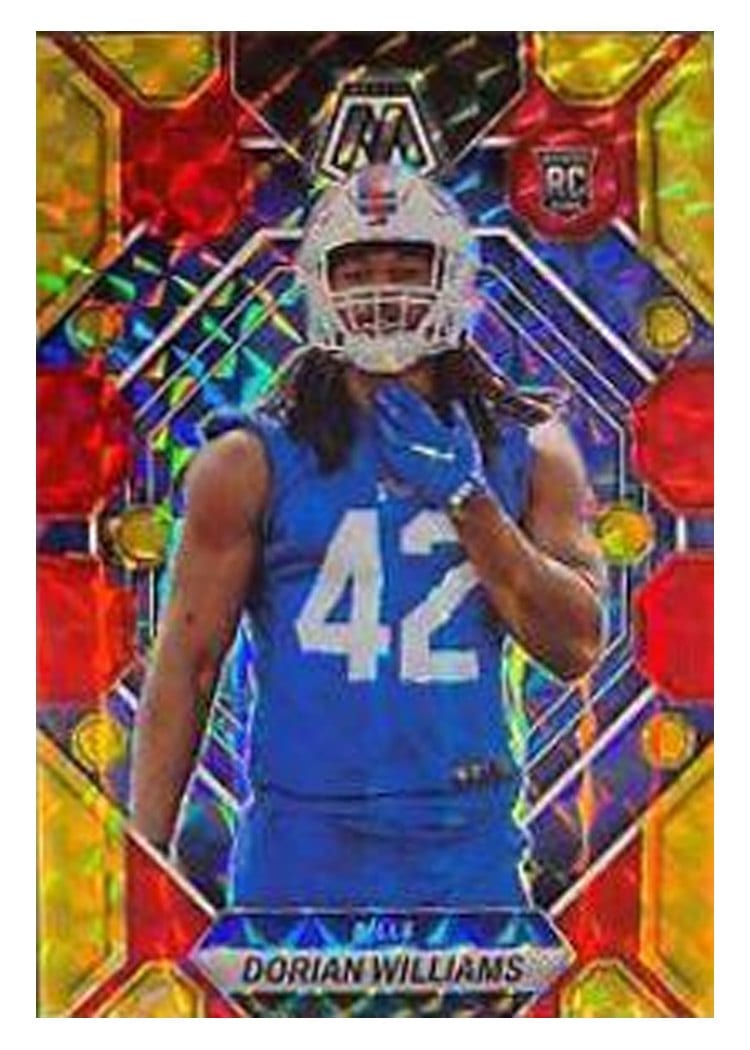 2023 Panini Mosaic Base Set Dorian Williams Choice Fusion Red Yellow #317 card
