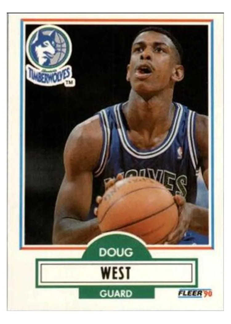 1990 Fleer Update Doug West #U-58 card