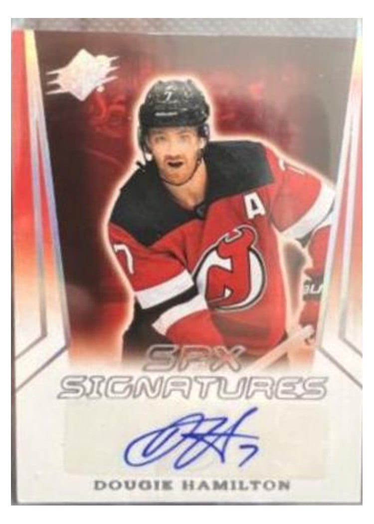 2021-22 SPx SPx Signatures Dougie Hamilton #SPX-DH card
