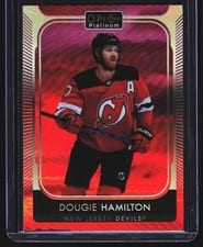 2025-26 O-Pee-Chee Platinum Retro Red Auto Dougie Hamilton #R-35 card