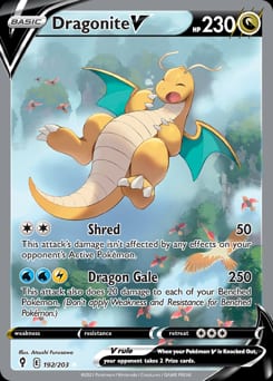 2021 Evolving Skies Dragonite V #192 card