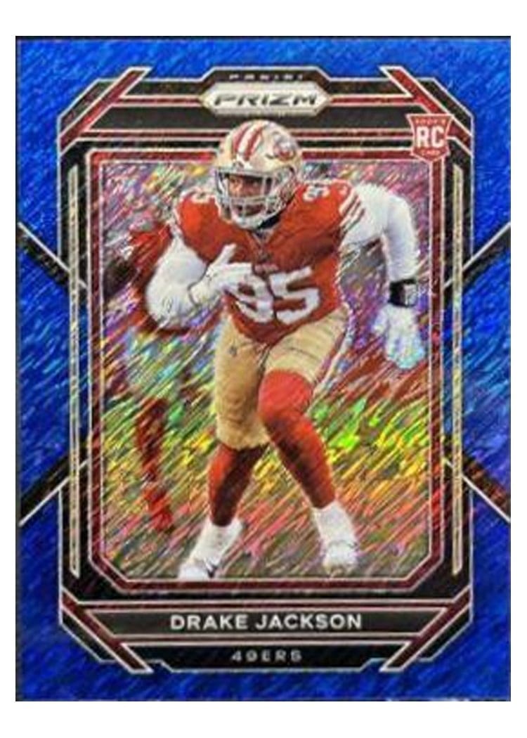 2022 Panini Prizm Base Set Drake Jackson Blue Shimmer #396 card