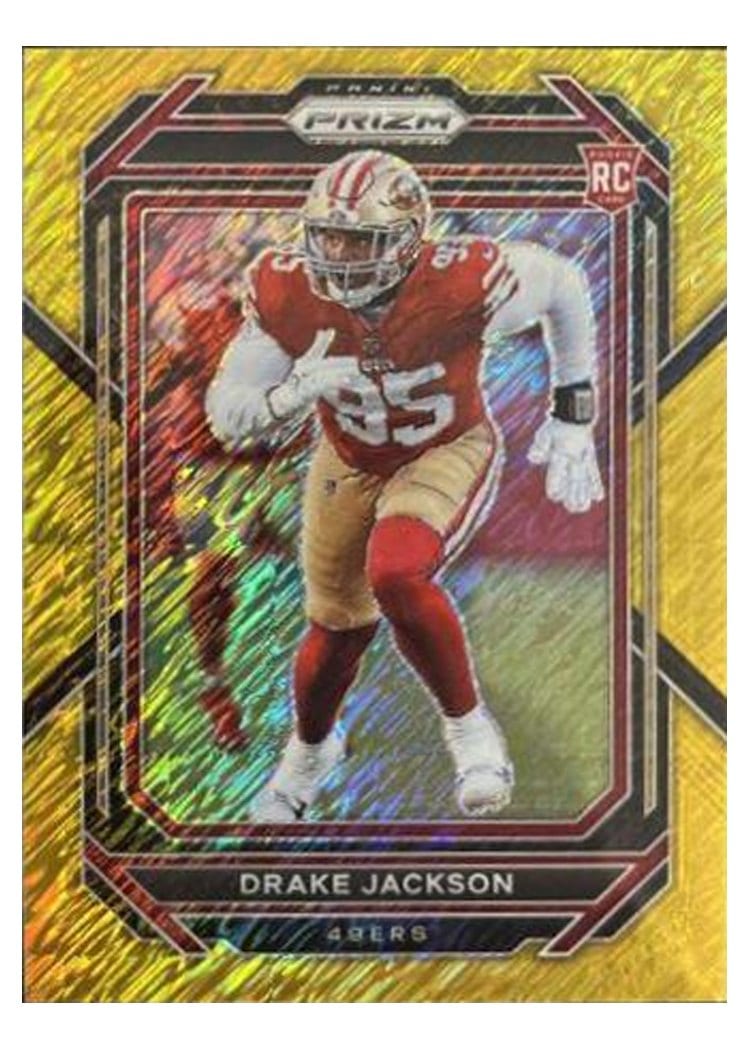 2022 Panini Prizm Base Set Drake Jackson Gold Shimmer #396 card