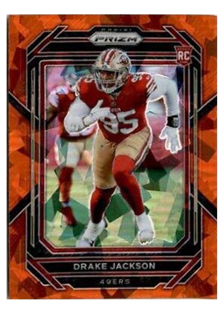 2022 Panini Prizm Base Set Drake Jackson Orange Ice #396 card