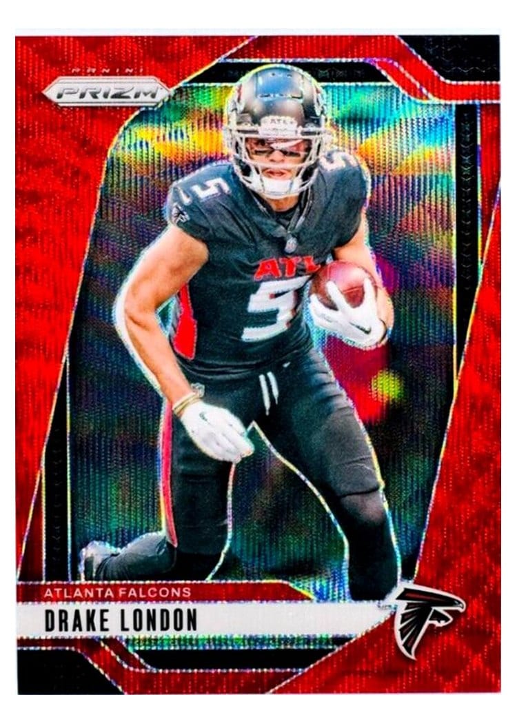 2024 Panini Prizm Base Set Drake London Red Wave #12 card