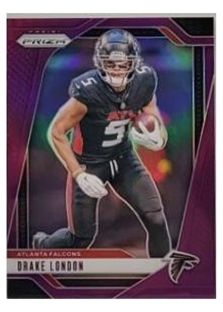 2024 Panini Prizm Base Set Drake London Purple #12 card
