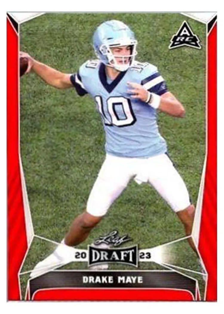 2023 Leaf Draft Drake Maye Red #34 card