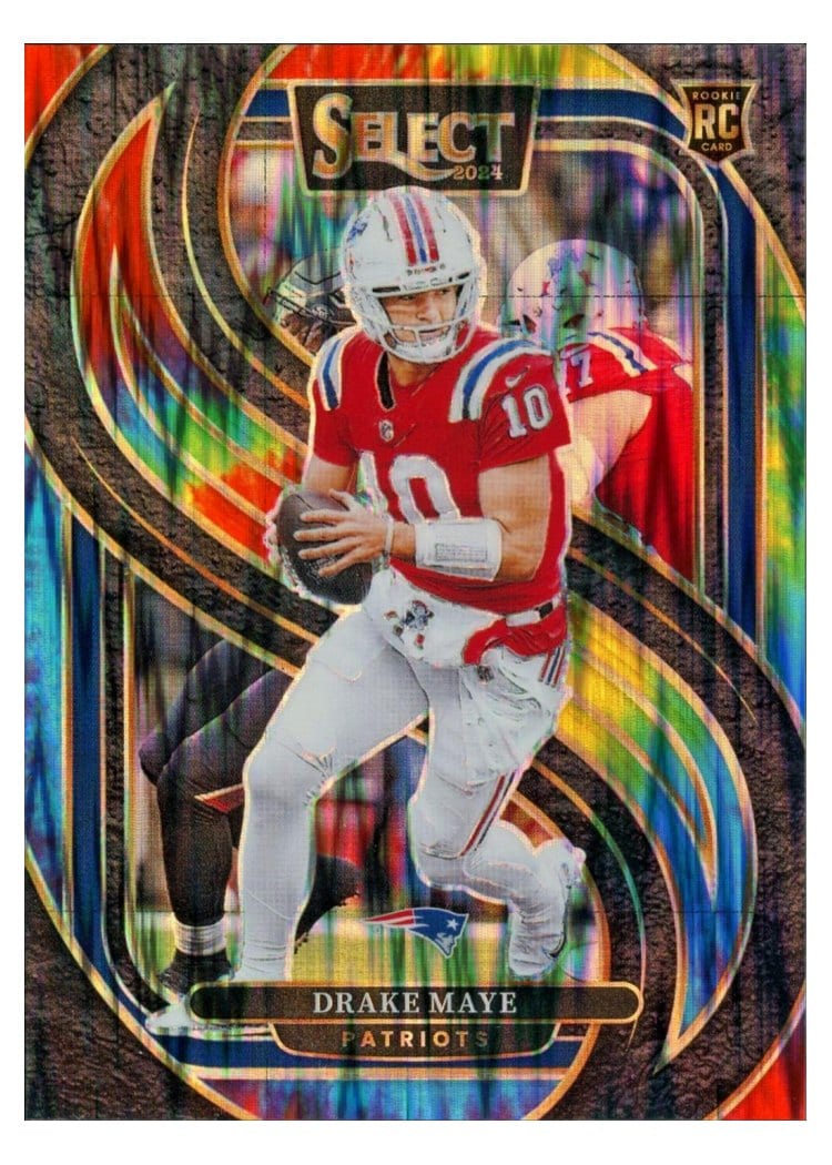 2024 Panini Select Drake Maye Tie-Dye Prizm #113 card