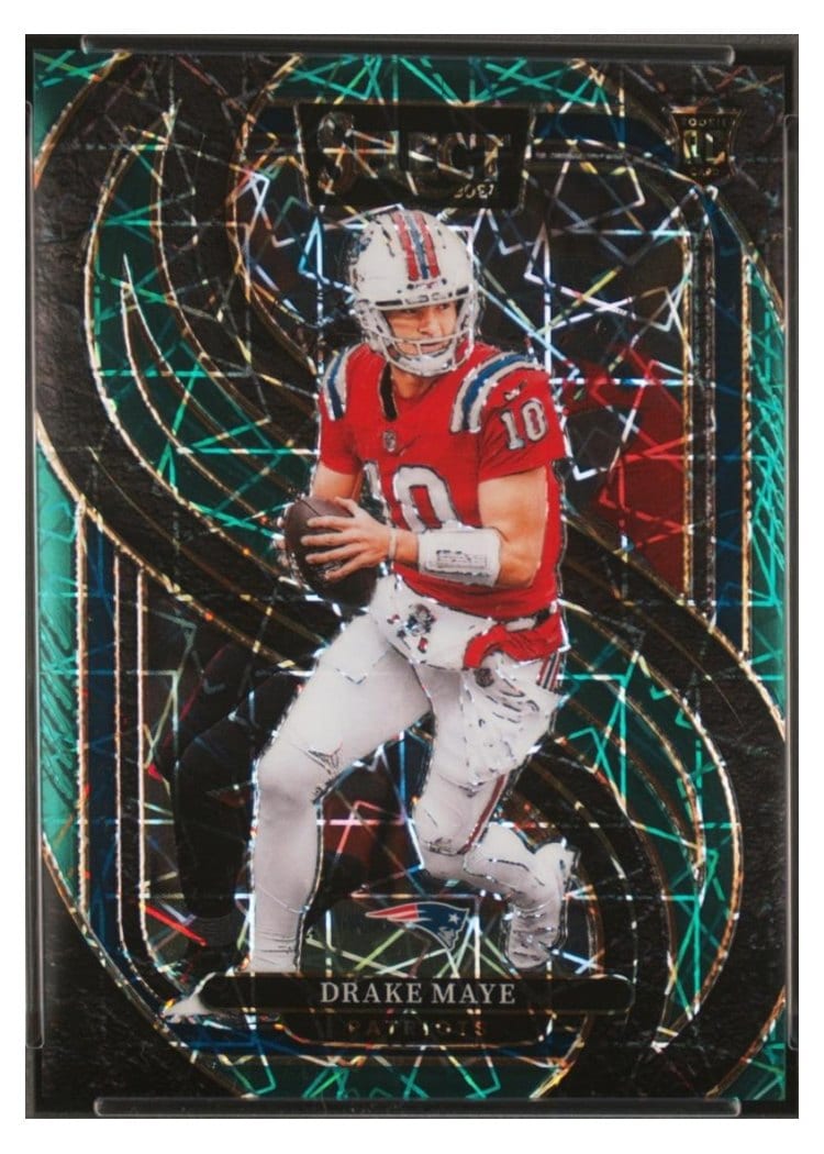 2024 Panini Select Drake Maye Green Prizm #113 card