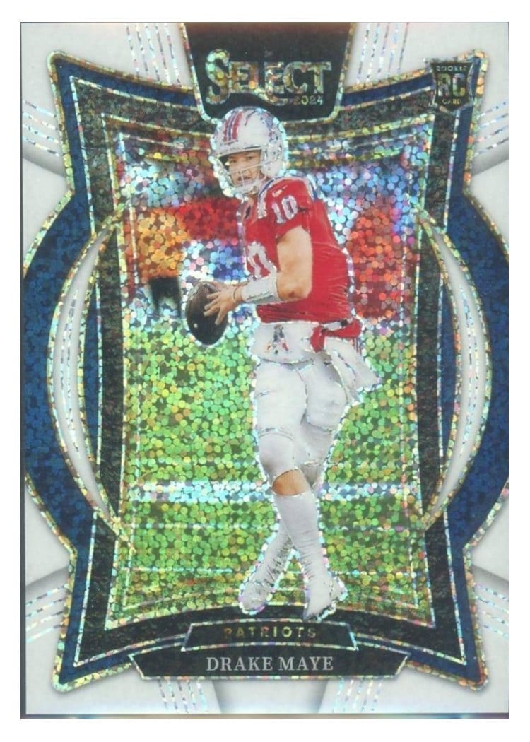 2024 Panini Select Drake Maye White Sparkle Prizm #27 card