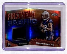 2024 Topps Chrome First Year Fabric Relics Drake Maye #FYF-DM card