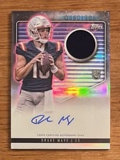 2024 Topps Midnight Rookie Jersey Autographs Drake Maye #RJA-DM card