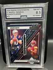 2024 Panini Contenders Power Players Drake Maye / Jayden Daniels #22 card