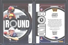 2024 Panini Contenders Round Numbers Drake Maye / Jayden Daniels #1 card