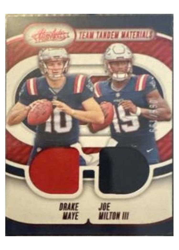 2024 Panini Absolute Team Tandem Materials Drake Maye / Joe Milton III #TTM-RC4 card