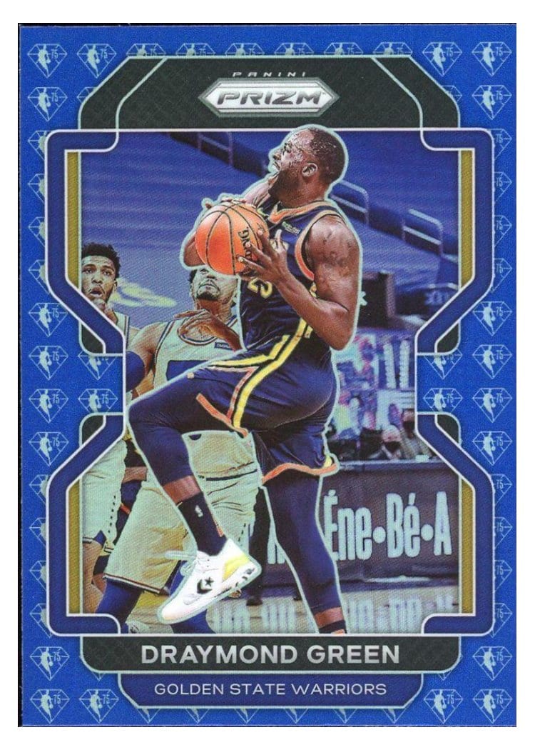 2021-22 Panini Prizm Base Set Draymond Green 75th Anniversary Blue Prizm #123 card