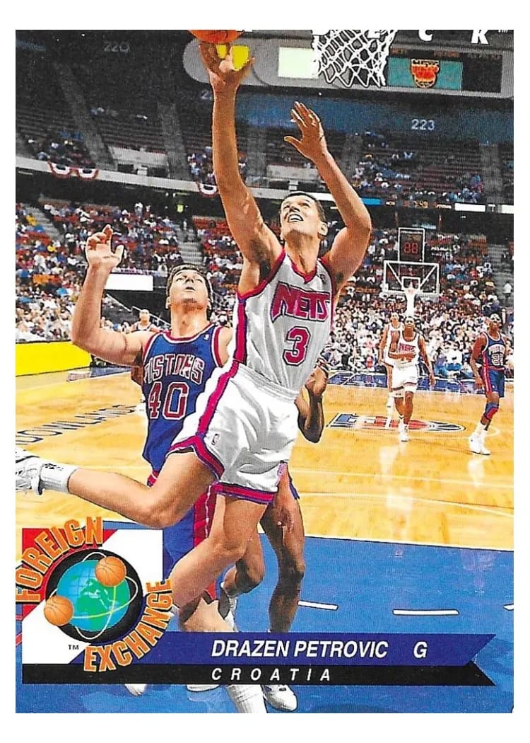 1992 Upper Deck Foreign Exchange Drazen Petrovic #FE7 card