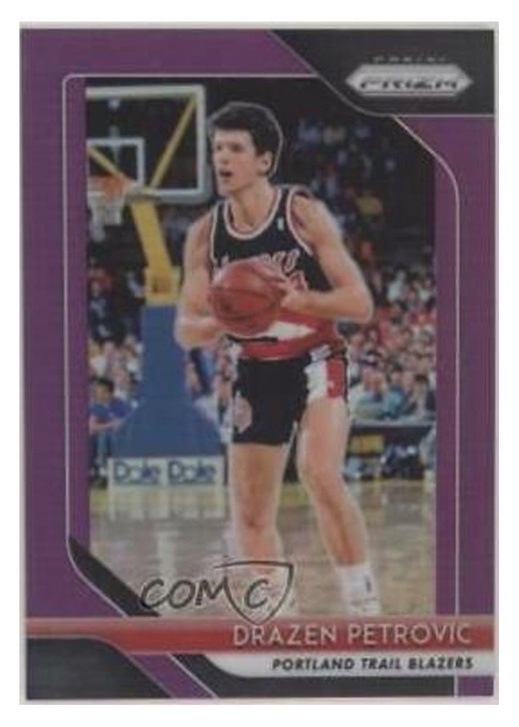 2018-19 Panini Prizm Base Set Drazen Petrovic Purple Prizm #275 card