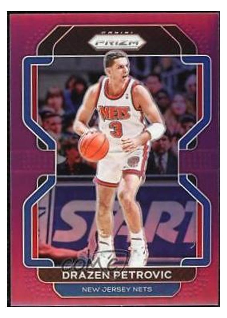 2021-22 Panini Prizm Base Set Drazen Petrovic Purple Prizm #292 card