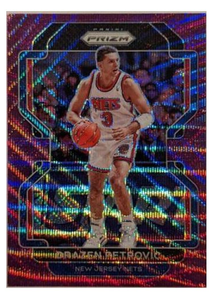 2021-22 Panini Prizm Base Set Drazen Petrovic Purple Wave #292 card