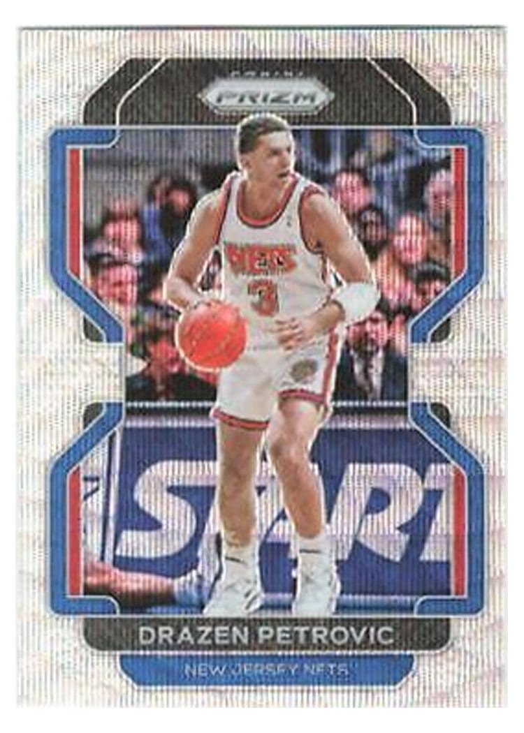 2021-22 Panini Prizm Base Set Drazen Petrovic Silver Wave #292 card