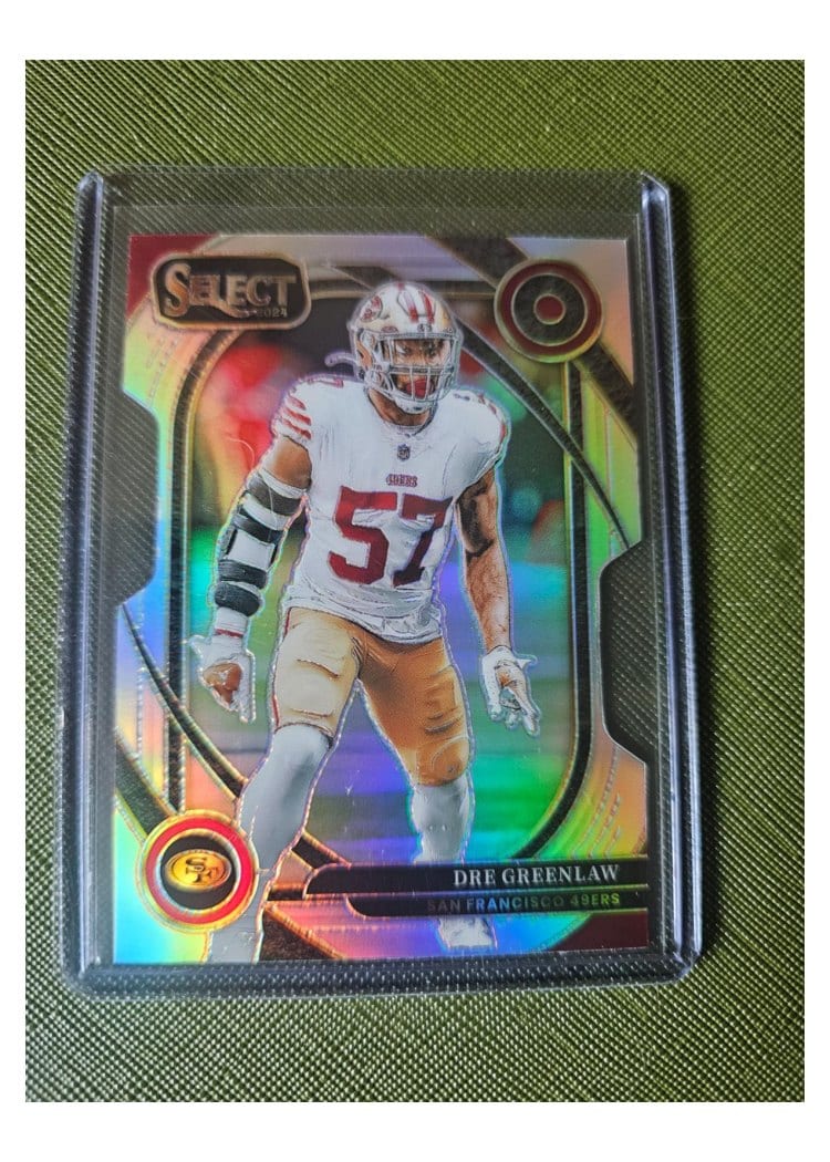 2024 Panini Select Base Set Dre Greenlaw Silver Prizm Die-Cut #252 card